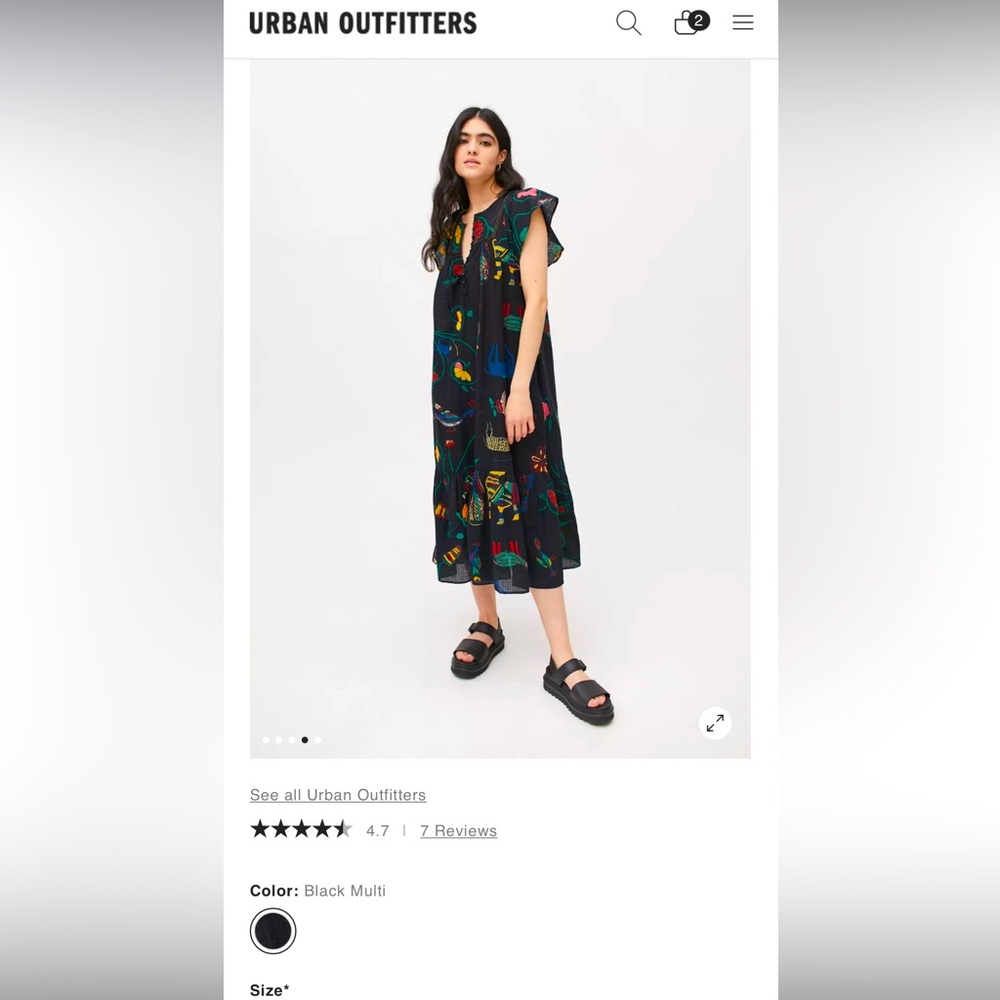 Urban Outfitters Embroidered Midi
Dress